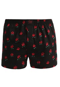 Lousy Livin Boxer Uomo Pizza: Mutande In Cotone Nero Con Toppa Logo, Apertura Frontale, Originali E Divertenti