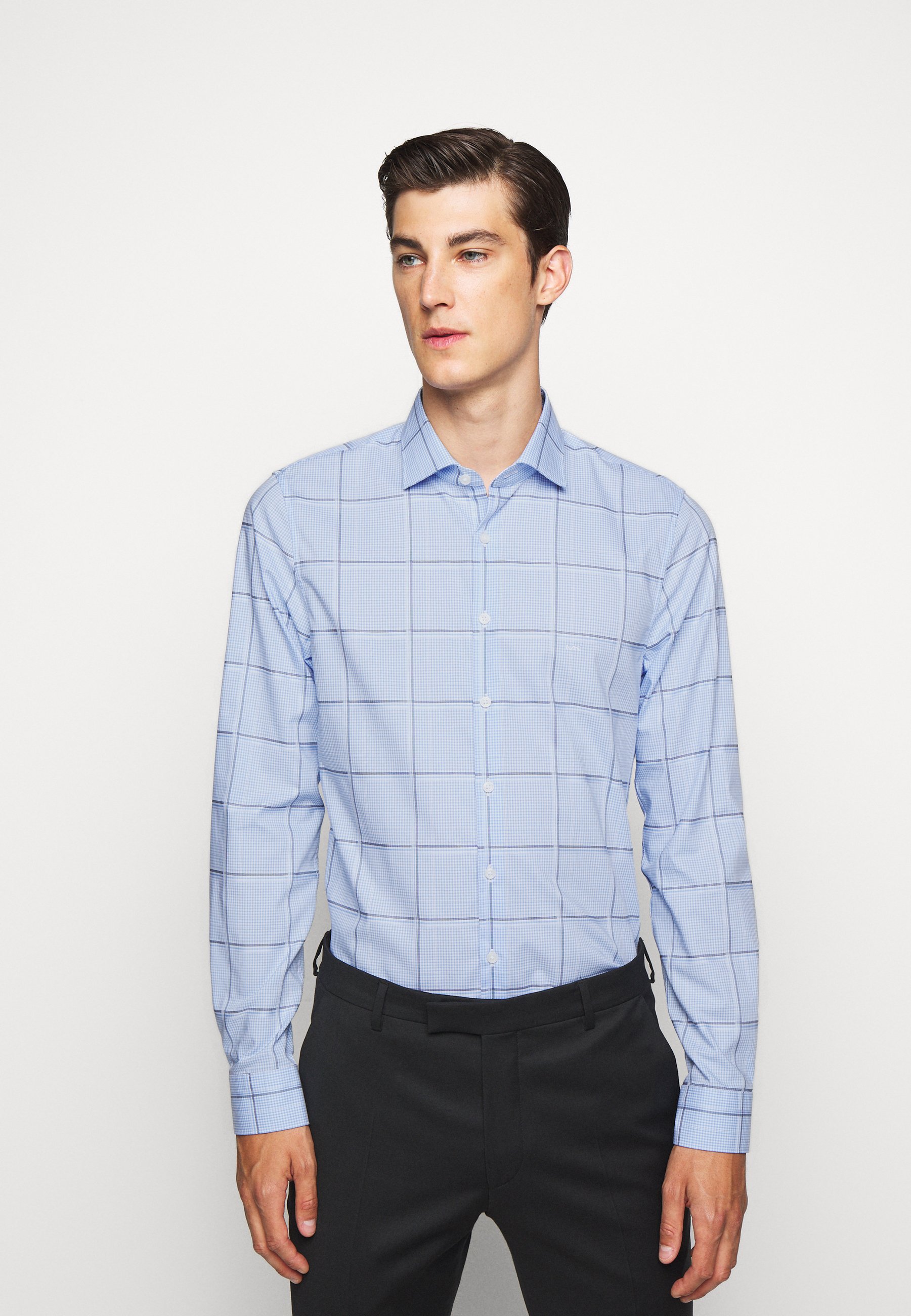 Michael Kors CHECK EASY CARE SLIM Finskjorte light blue Michael Kors CHECK EASY CARE SLIM Finskjorte navy