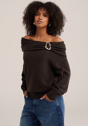 WE Fashion, Pullover - dark brown