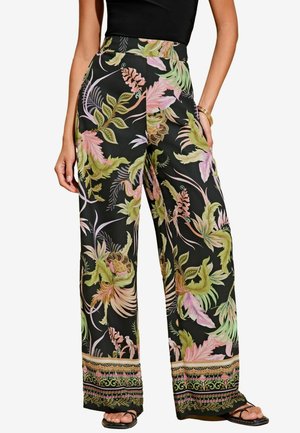 REGULAR FIT - Auduma bikses - black