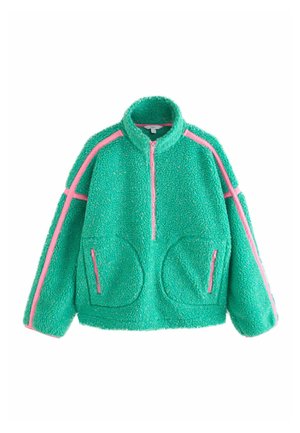 Next, REGULAR FIT - CONTRAST TRIM ZIP THROUGH BORG JACKET . - Fleece jacket - green pink