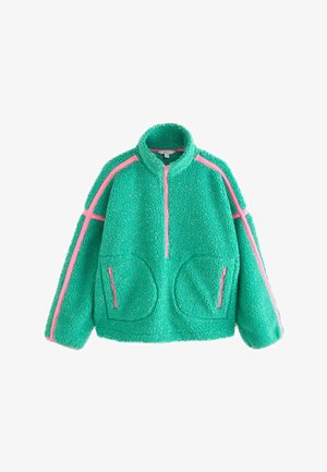Next, REGULAR FIT - CONTRAST TRIM ZIP THROUGH BORG JACKET . - Fleecejacke - green pink