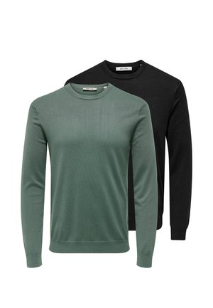 2PACK - Striktrøje - schwarz   hellgrün