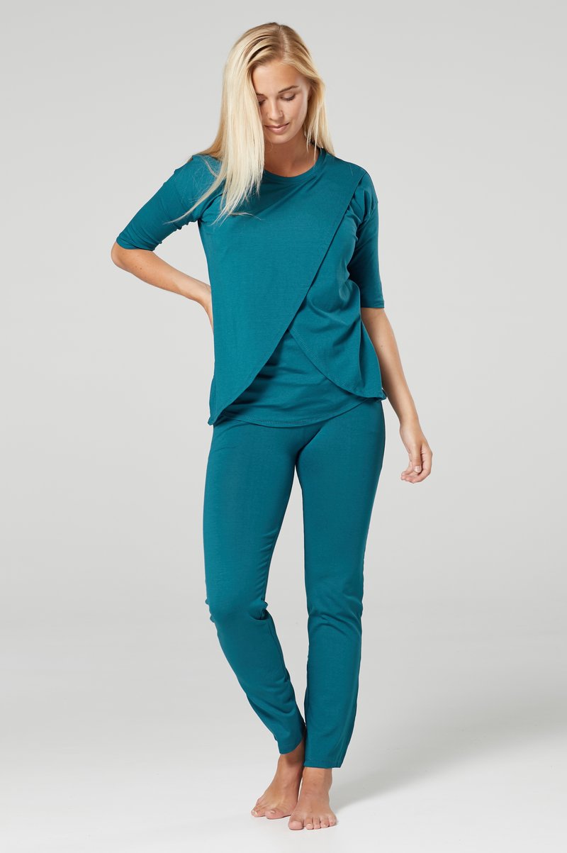 Happy Mama Pyjama - bottle green/groen