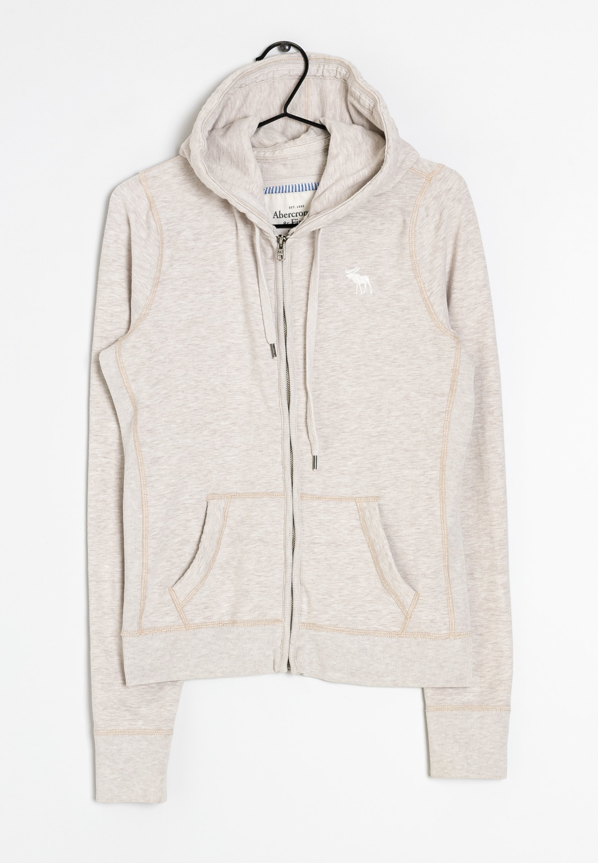 Abercrombie & Fitch Zip-up sweatshirt - beige - (Pre-owned) - Zalando