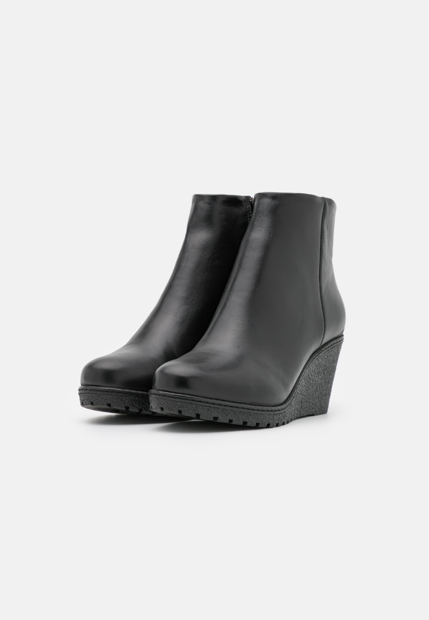 Anna Field LEATHER WINTER BOOT - Wedge Ankle Boots - Botines bajos -  black/negro - Zalando.es