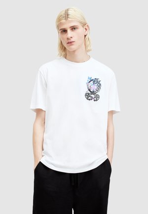 AllSaints FREED SS CREW - T-shirt print - optic white