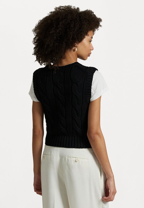 CABLE KNIT COTTON CROPPED VEST - Jumper2