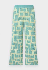 SUPER LOOSE FIT PANT UNISEX - Trousers - stone blue/yellow