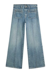 MID-RISE WIDE-LEG - Wide leg - blue