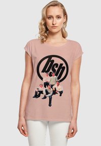 Merchcode BACKSTREET BOYS VINTAGE LOGO EXTENDED - Apdrukāts T-krekls - duskrose