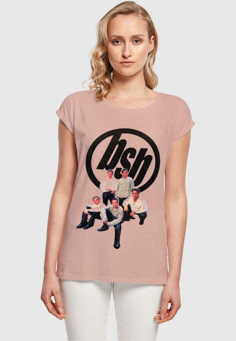 Merchcode BACKSTREET BOYS VINTAGE LOGO EXTENDED - Apdrukāts T-krekls - duskrose