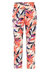 Gerry Weber FLORAL PATTERN 7/8 PANTS - Trousers - ecru/weiss/rot/orange druck