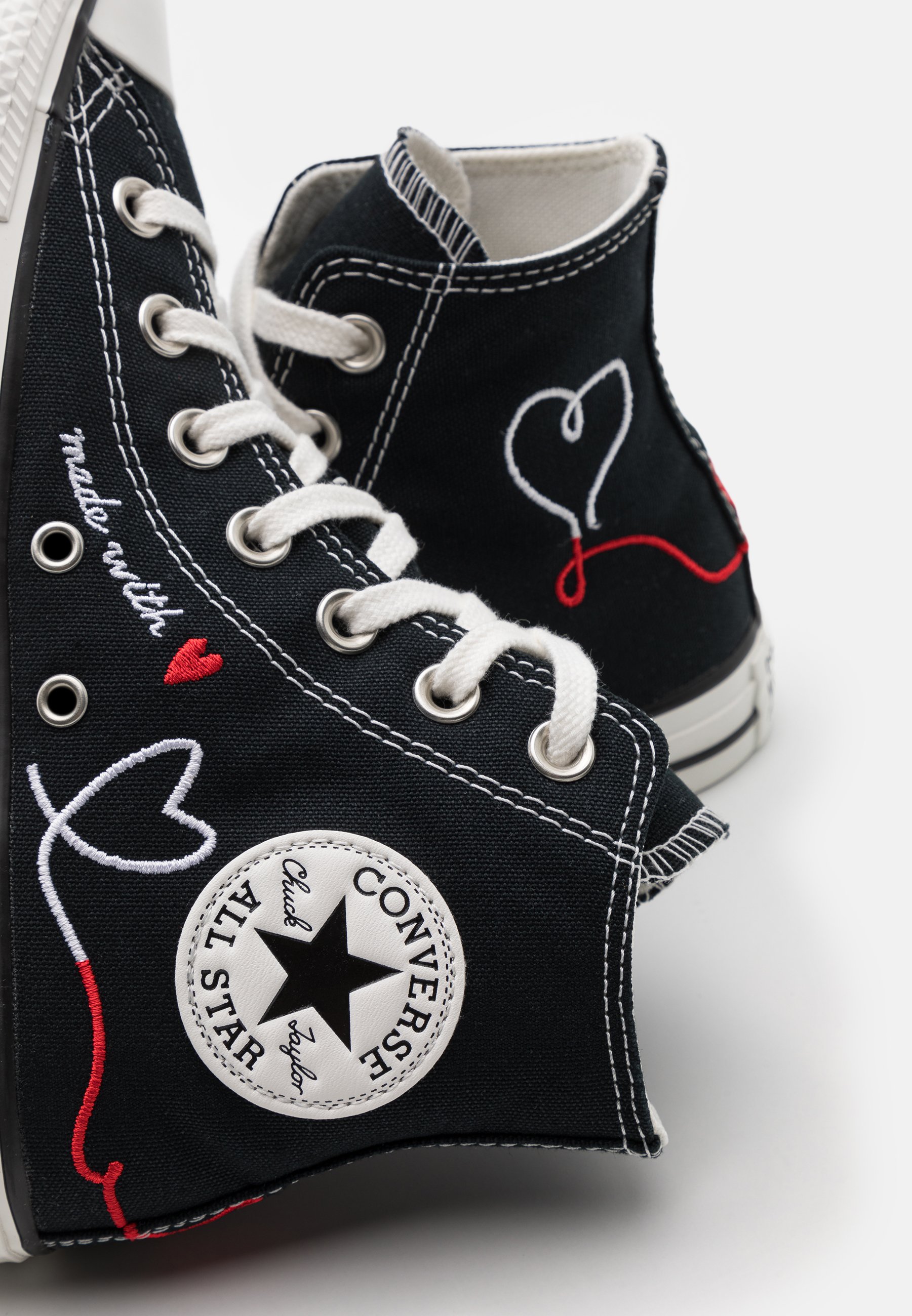 converse all star hi trainers vintage white egret black love