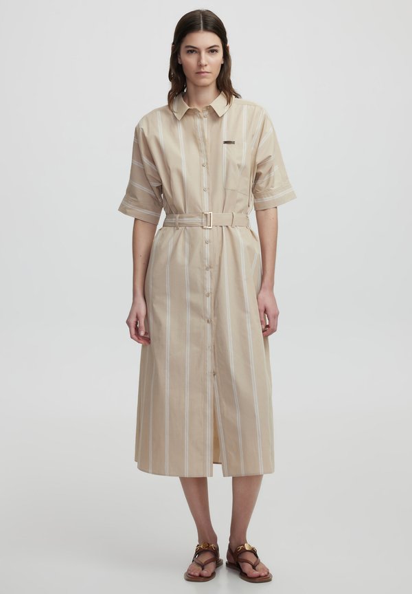 REGULAR FIT STRIPED PATTERN - Blusenkleid - natural