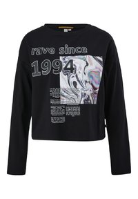 QS LONGSLEEVE MIT FRONTPRINT - Long sleeved top - schwarz