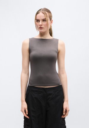 SOFT BOATNECK - Débardeur - charcoal