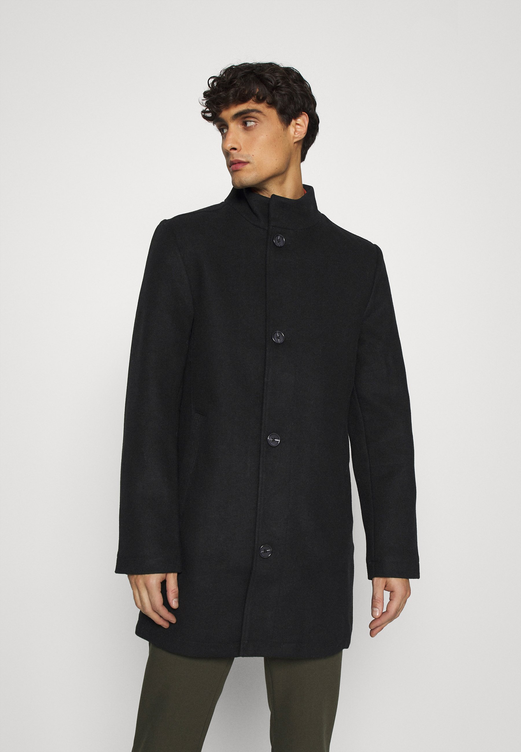 TOM TAILOR STAND UP COLLAR COAT Manteau court blacknoir Manteaux homme | Nombreuses exclusivités sur Zalando