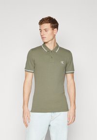 Calvin Klein Jeans TIPPING SLIM - Polokošeľa - dusty olive