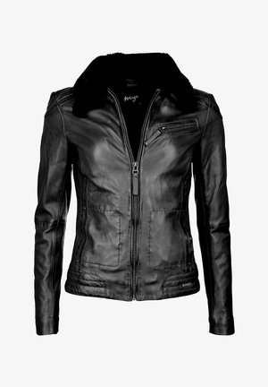 MORELIA - Veste en cuir - black