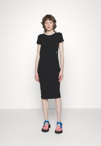 Calvin Klein Jeans OPEN BACK DRESS - Vestido de malha - black