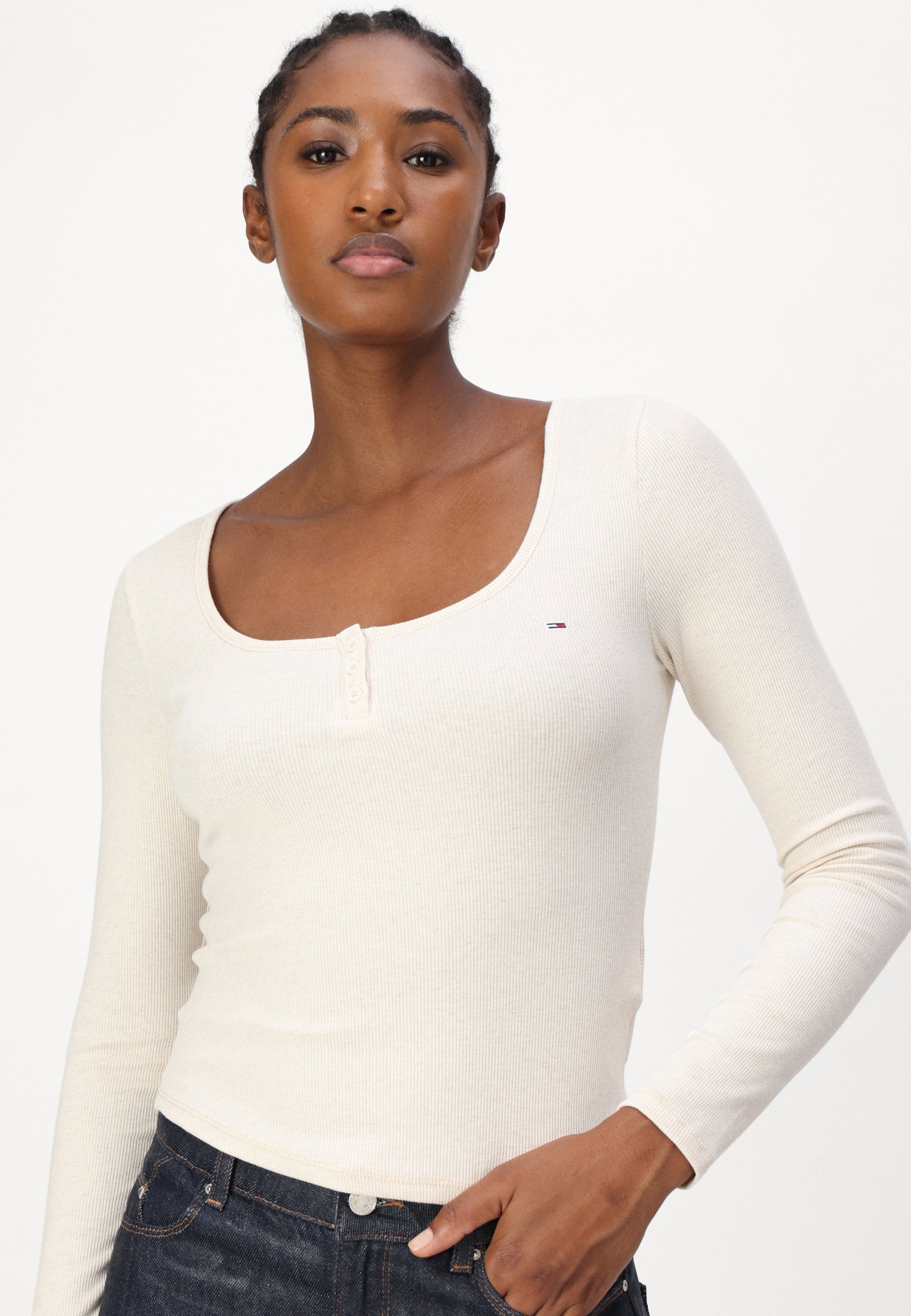 Lauren Ralph Lauren STRETCH COTTON LONG SLEEVE HENLEY TEE