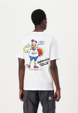 Cleptomanicx BALLSPORT - Print T-shirt - white