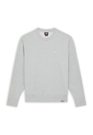 Lichtgrijze sweatshirt met lange mouwen, ronde hals, ribgebreide manchetten en zoom, voorzien van een klein logo op de voorkant en gemaakt van zachte katoen.