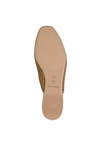 Woven straw slip-on shoe with a smooth beige rubber sole, marked size 37, featuring subtle textured detailing on the upper section.