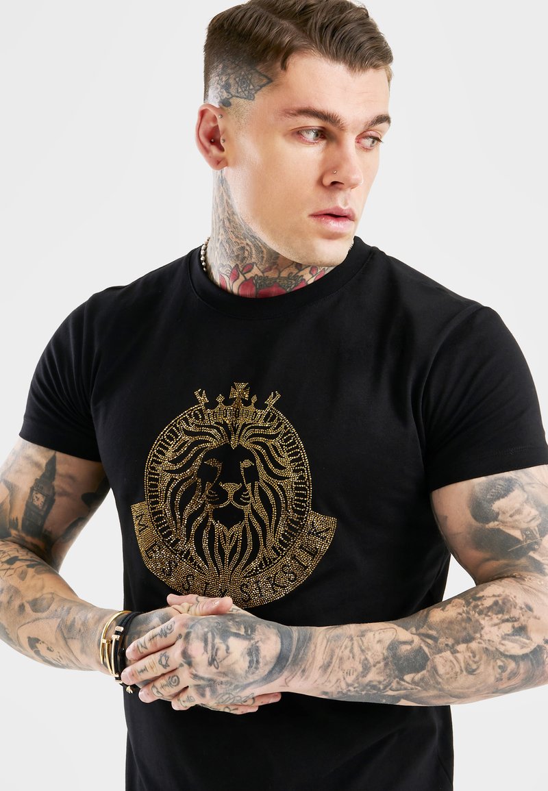 Herren T-Shirts basic | SIKSILK T-Shirt print black/schwarz - CR17284 Herren T-Shirts basic | SIKSILK T-Shirt print black/schwarz - CR17284
