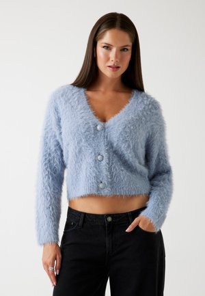 FLAUSCHIGER ZOPFMUSTER - Kardigán - himmelblau