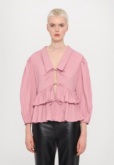 Stine Goya PLEATED BALLOON SLEEVE TIE - Blouse - pink nectar