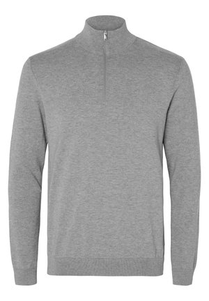 Selected, SLHBERG HALF ZIP - Maglione - egret melange