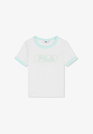 Fila, CERCINA SLIM LOGO RINGER TEE - T-shirt imprimé - bright white-soothing sea