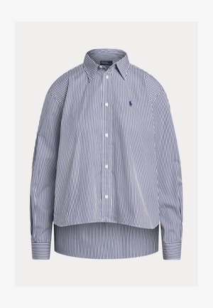 Polo Ralph Lauren CROPPED BOXY STRIPED COTTON SHIRT - Gombos blúz - white/fall royal