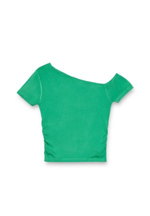 INSIDE, CAMISETA ASIMÉTRICA FRUNCIDA - Camiseta básica - verde