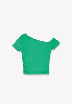 INSIDE, CAMISETA ASIMÉTRICA FRUNCIDA - Camiseta básica - verde