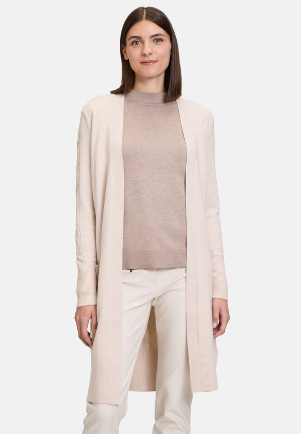 MIT AUFGESETZTEN TASCHEN - Strickjacke - light beige melange