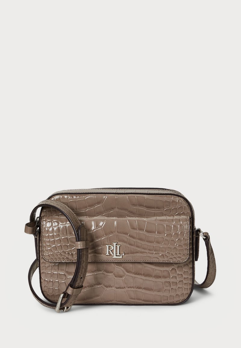 Lauren Ralph Lauren CROC EMBOSSED MEDIUM MARCY CAMERA BAG - Borsa a tracolla - taupe brown