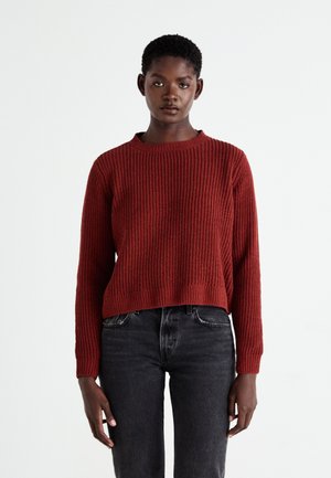 Vero Moda VMAGATE BLOCK ONECK - Strikkegenser - fired brick