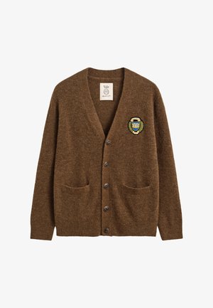 GANT, YALE BRUSHED WOOL CARDIGAN - Ζακέτα - hazelnut melange