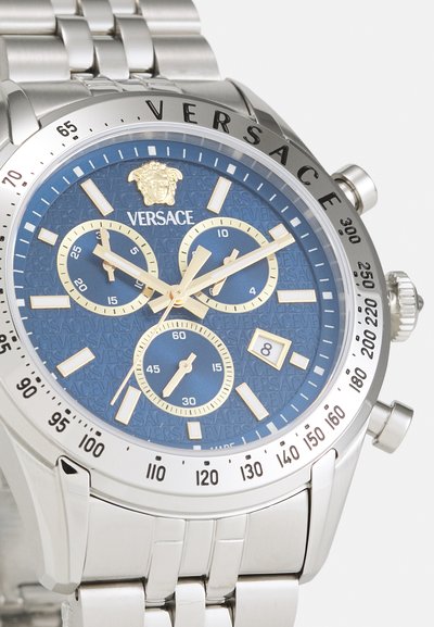 Versace CHRONO MASTER - Chronografinis laikrodis - dark blue/silver-coloured