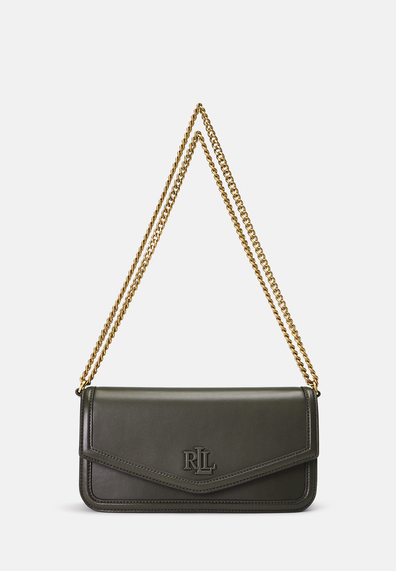 Lauren Ralph Lauren NAPPA LEATHER MEDIUM SAWYER BAG - Soma ar siksnu pāri ķermenim - dark olive