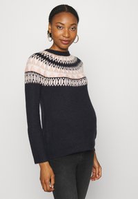 ONLY MATERNITY OLMABELONE - Stickad tröja - night sky/cloud dancer/misty rose