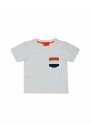STRIPED BREAST POCKET - Print T-shirt - bianco royal