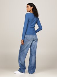 Tommy Hilfiger SLIM  - Top dugih rukava - fossil blue