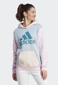 adidas Sportswear ESSENTIALS LOGO BOYFRIEND - Felpa con cappuccio -  blue   clear pink   quartz   arctic fusion