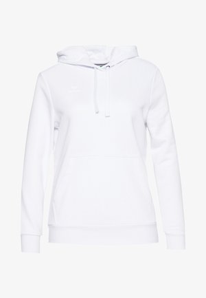Felpa bianca realizzata in morbido tessuto, con tasca a marsupio, cappuccio con cordino e un piccolo logo sul petto. Maniche lunghe e orlo a coste.