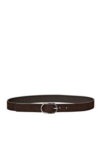NUBUCK WITH OVAL BUCKLE  - Riem - dark brown