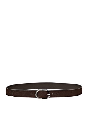 NUBUCK WITH OVAL BUCKLE  - Riem - dark brown